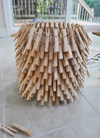 Make A Clothespin Chandelier, step by step
