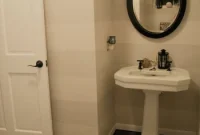 How to Paint Subtle Wall Stripes and Stencil a Bathroom Floor