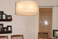 DIY Burlap Pendant Light Using Cross-Stitch Hoops