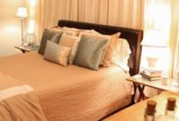 Bedroom Makeover: Bed Framed by Elegant Curtained Closets