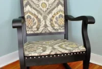 Reupholster a Rocking Chair With Fabric and Nailhead Trim in 7 Steps