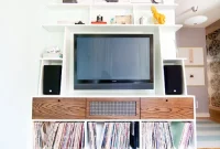 How to Add Built-In Shelves Above a Media Cabinet