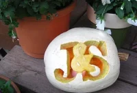 Monogram Pumpkin Carving Ideas for Halloween Decorations