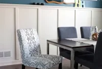 Dining Room with Board and Batten and Deep Blue Walls