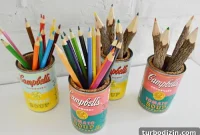 DIY Pop Art Pencil Cups from Soup Cans: Bright Craft Tutorial