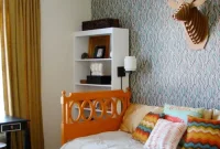 Stylish Big Boy Bedroom Ideas with Patterned Wallpaper
