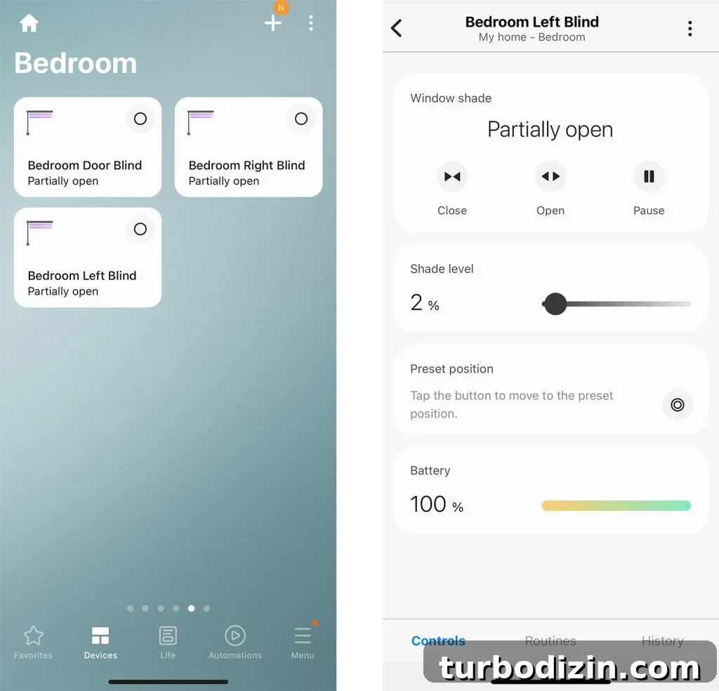 How to Install Smart Motorized Window Blinds 11 Samsung Smart Things App Interface For Controlling Smart Blinds