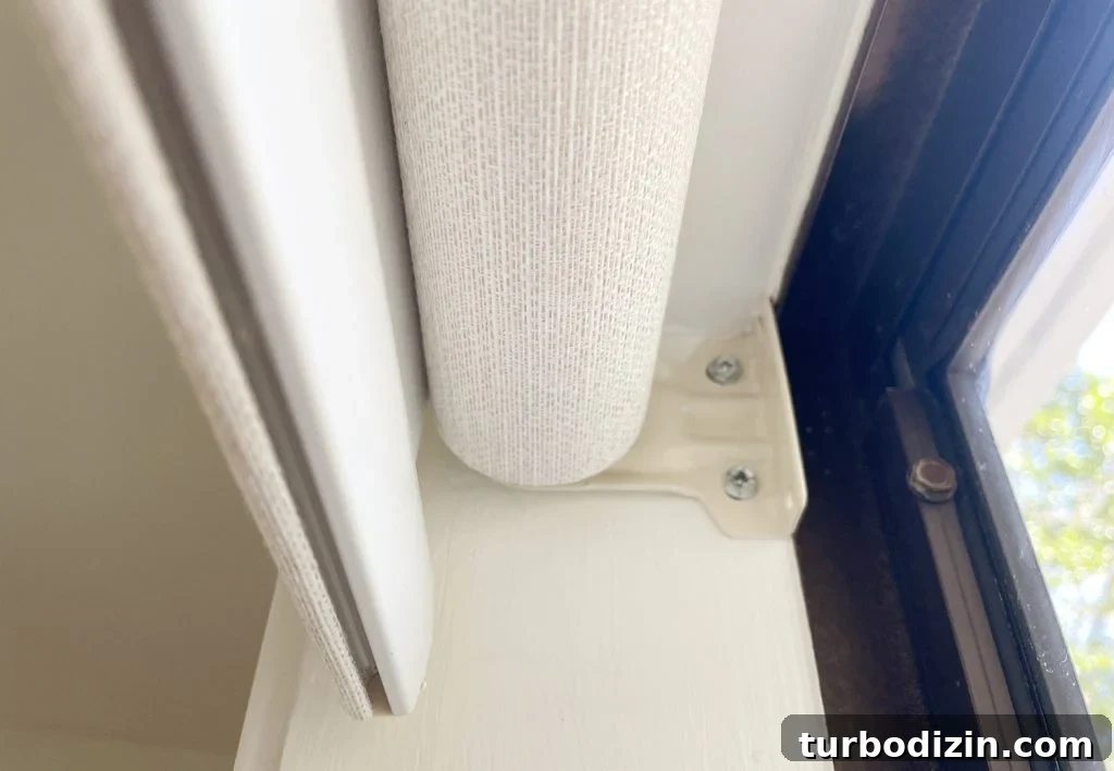 How to Install Smart Motorized Window Blinds 13 Detail Of Window Bracket That Holds Smart Roller Shades In Place