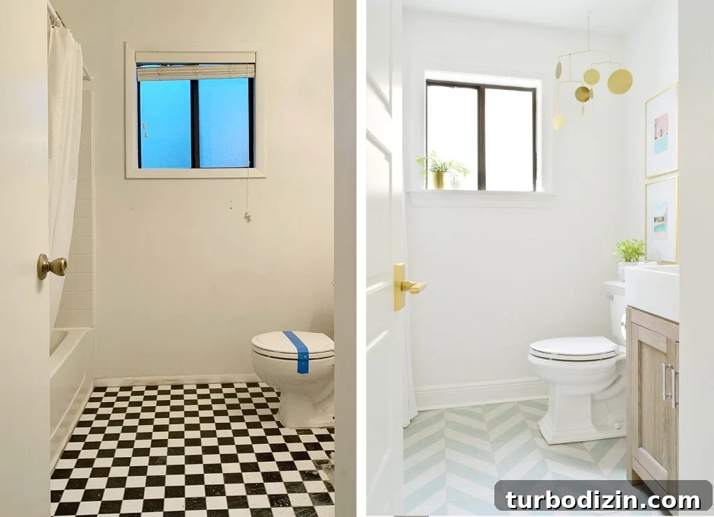 Our Favorite Toilet: A Complete Guide to the Top Pick 9 Before and After of Florida Bathroom with patterned floors