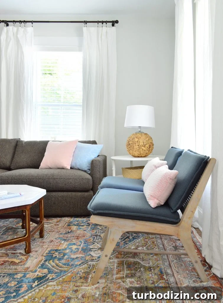 Blue Target Accent Chairs On Neutral Rug