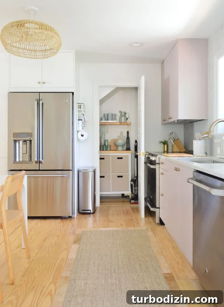 Small Ikea Kitchen Organization Ideas for Tight Spaces 18 View Of Open Utility Storage Closet Between Ikea Kitchen Cabinets