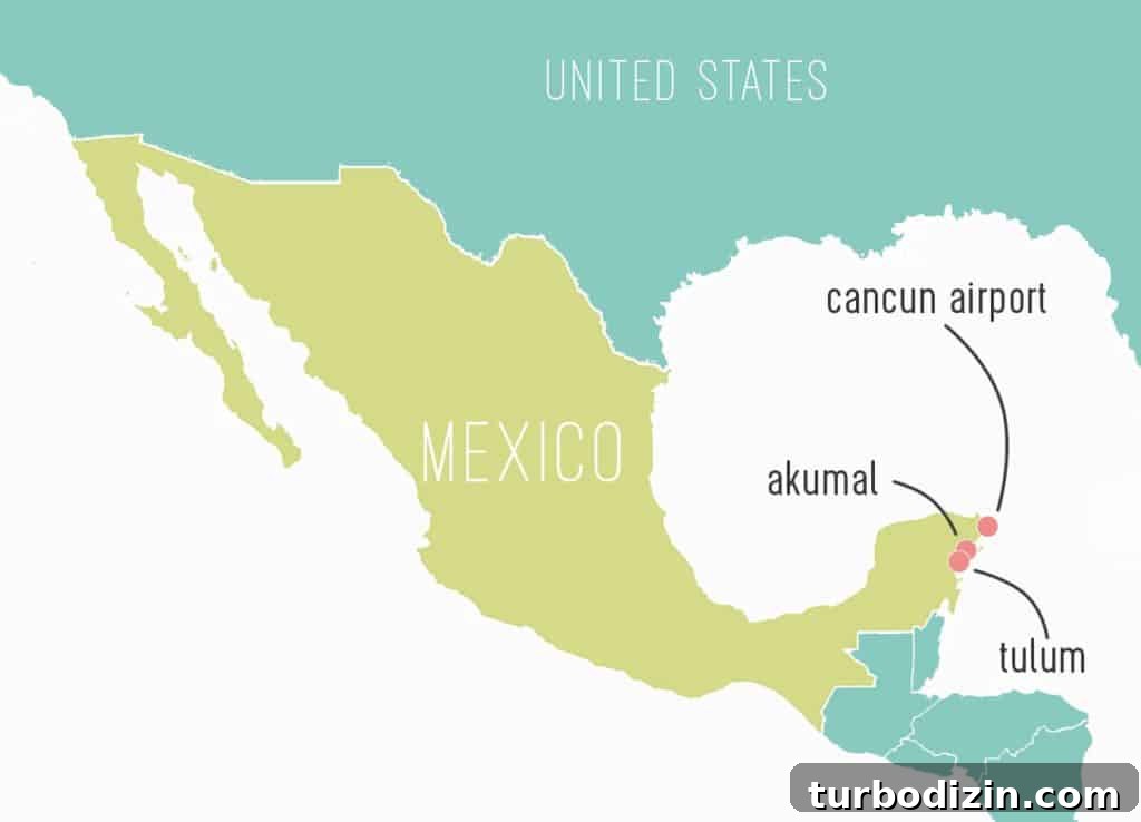 Traveling to Mexico with Kids and a Dog: Family Guide 5 Map Of Mexico With Tulum Akumal Cancun Labeled