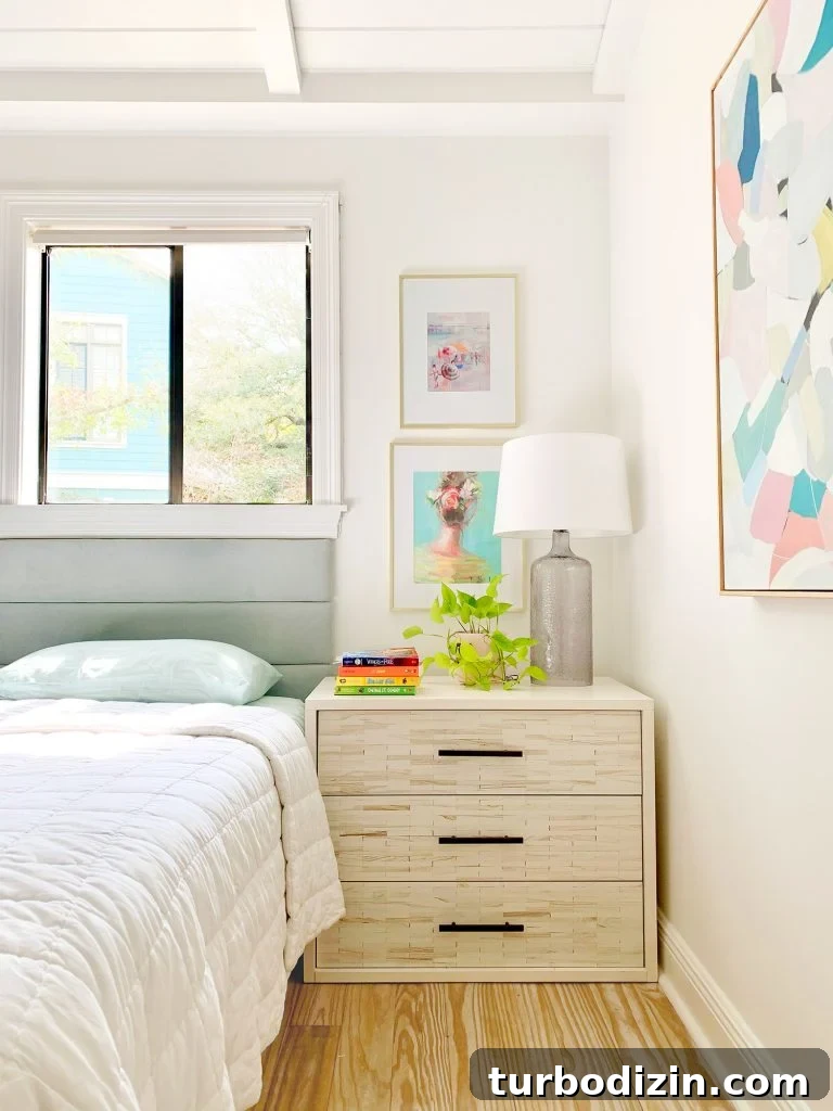 Girls Bedroom With West Elm Inlay Dresser As Nightstand