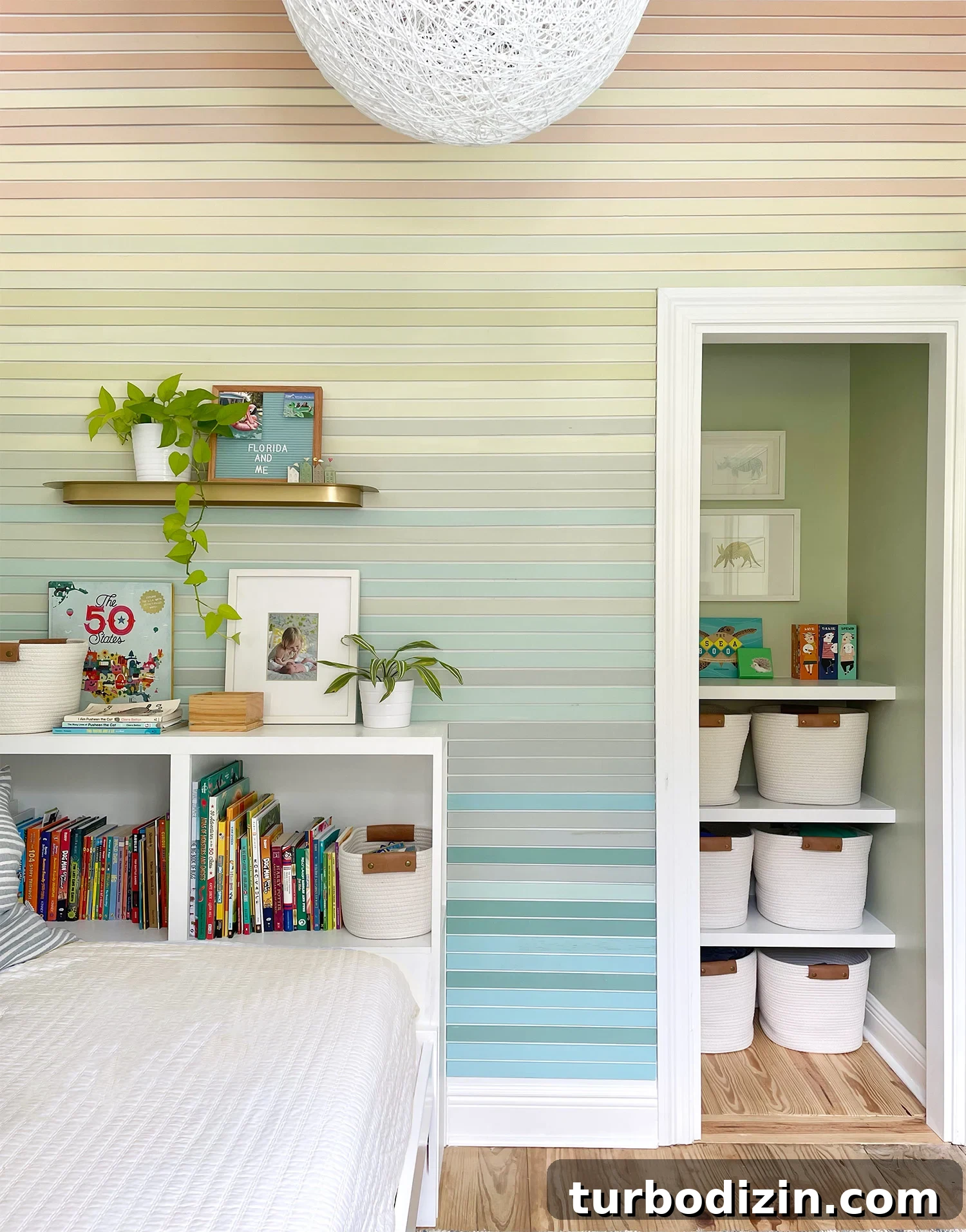 Build a Sturdy Bookshelf: Step-by-Step DIY Guide for Any Room 14 Boys bedroom with colorful planked wall treatment and built-in DIY bedside bookshelf