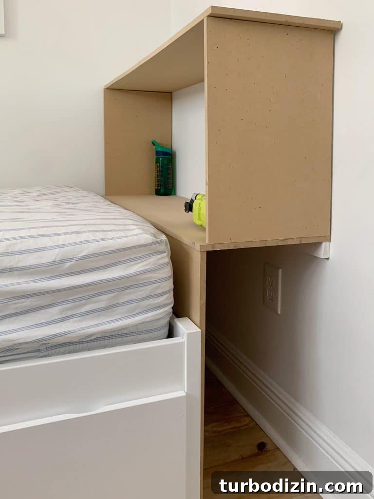 Build a Sturdy Bookshelf: Step-by-Step DIY Guide for Any Room 5 MDF frame of built-in bookcase in boys bedroom during DIY construction