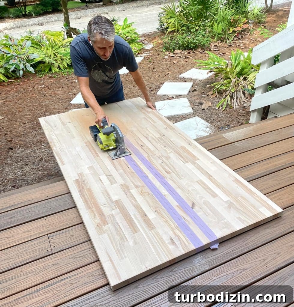 Build Stylish Modern Nightstands: DIY Step-by-Step Guide 6 John Cutting Butcher Block Island Counter Top In Half With Circular Saw
