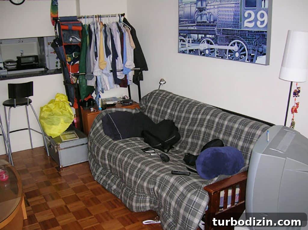 Fit a King Bed Into a Small Bedroom: Space-Saving Layouts & Tips 4 Cramped NYC Apartment Futon With Clothing Rack