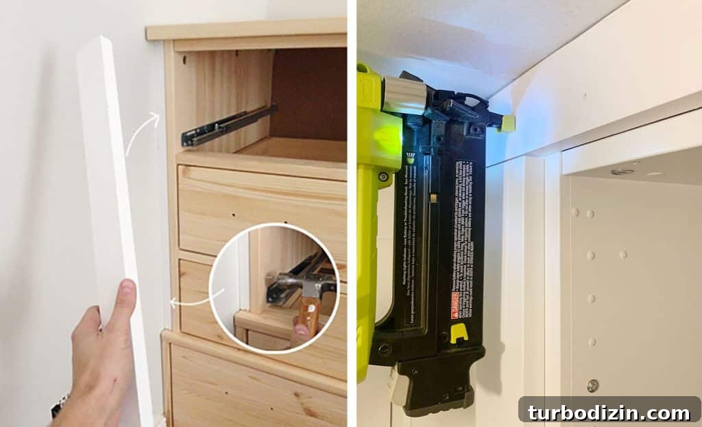 Transform IKEA Besta into Seamless Built-In Storage 6 Side By Side Of Adding Filler Pieces To Ikea Furniture