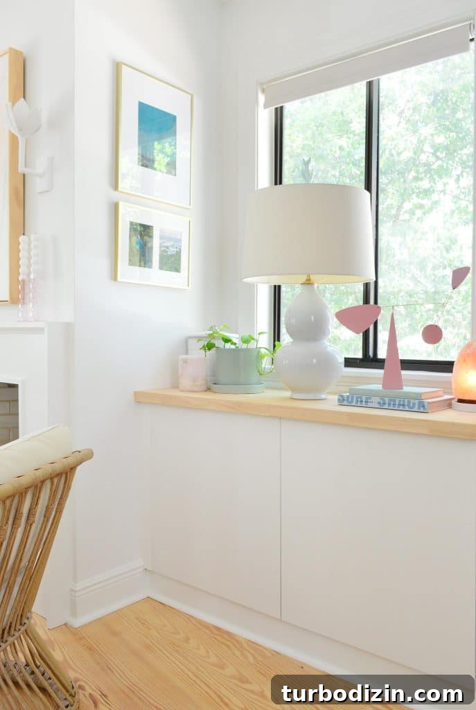 Transform IKEA Besta into Seamless Built-In Storage 9 Ikea Besta Unit Built In With Butcher Block Counters Next To Fireplace