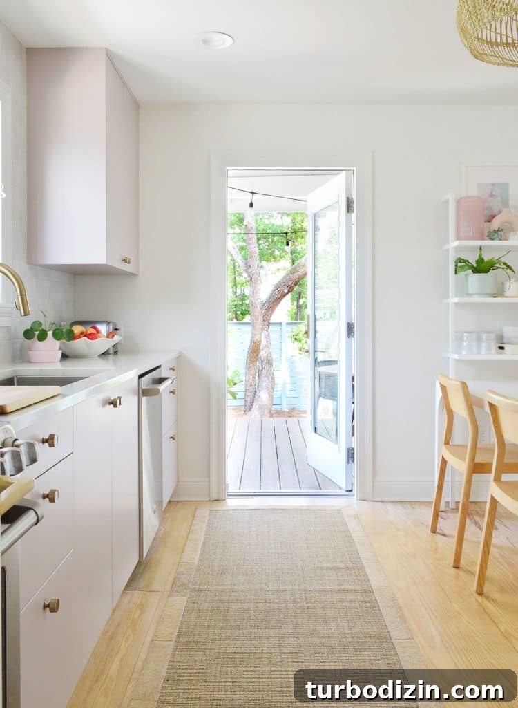 Open Door View To Kitchen Porch With Trees Outside