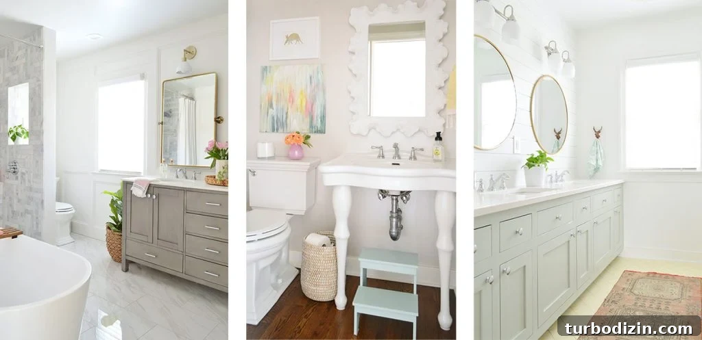 How Four People Share One Bathroom: Practical Tips That Work 3 Collage of three bathrooms in previous home