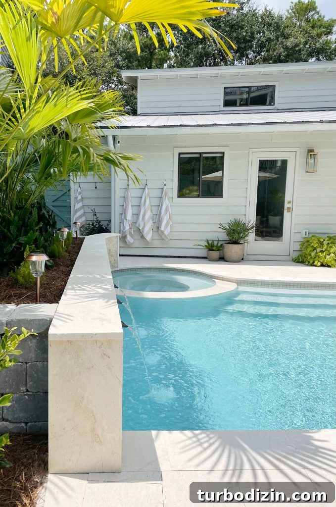 How Four People Share One Bathroom: Practical Tips That Work 11 Backyard pool with round hot tub in small home backyard