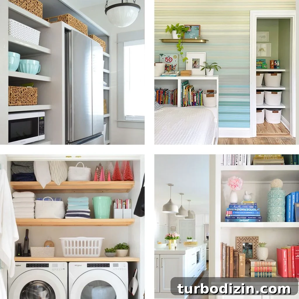 Grid of Four Shelving Projects Built In Pantry Laundry Shelves