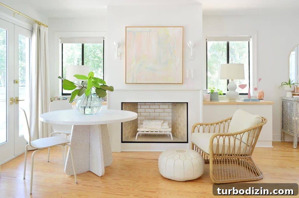 Wide View Of Fireplace Flanked With Ikea Besta Built Ins