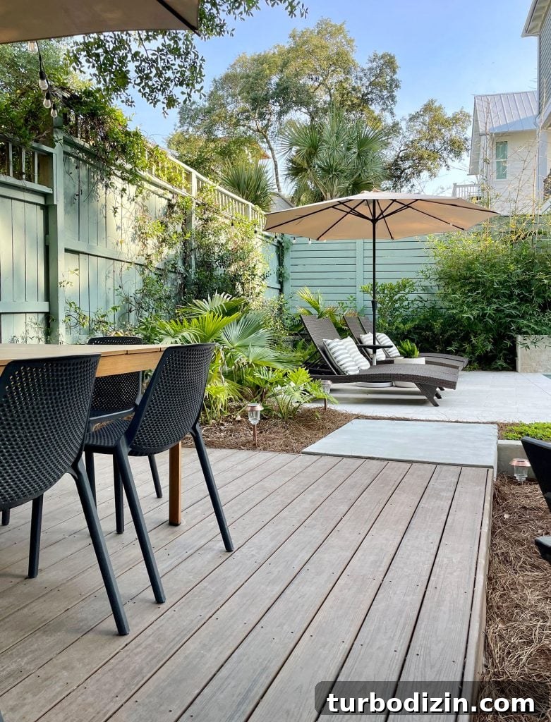 How We Transformed and Doubled Our Backyard Pool Area Space 8 Trex Platform Deck With Dining Table By Backyard Pool