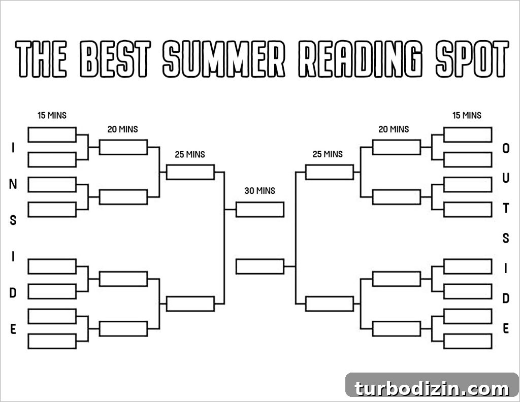 Printable Summer Reading Pack: Free Worksheets & Book Logs 4 Best Summer Reading Spot Bracket Kids Printable With Times
