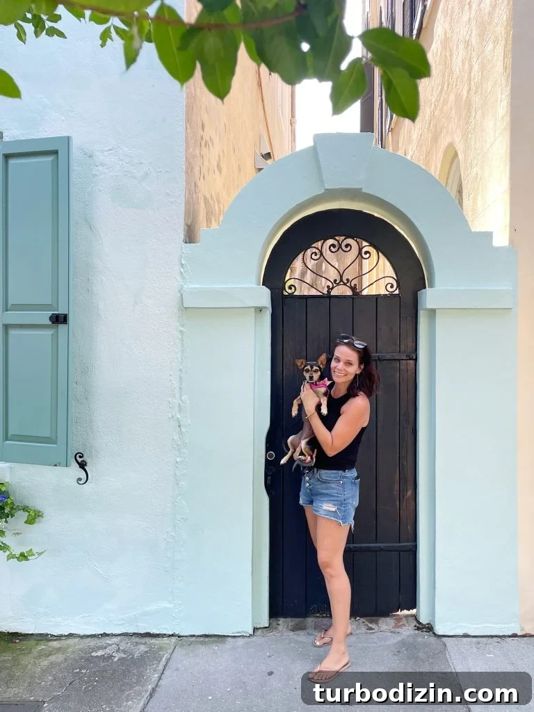 Family Weekend Guide: Things to Do in Charleston, SC with Kids 25 Sherry With Penny The Chorkie At Rainbow Row In Charleston South Carolina