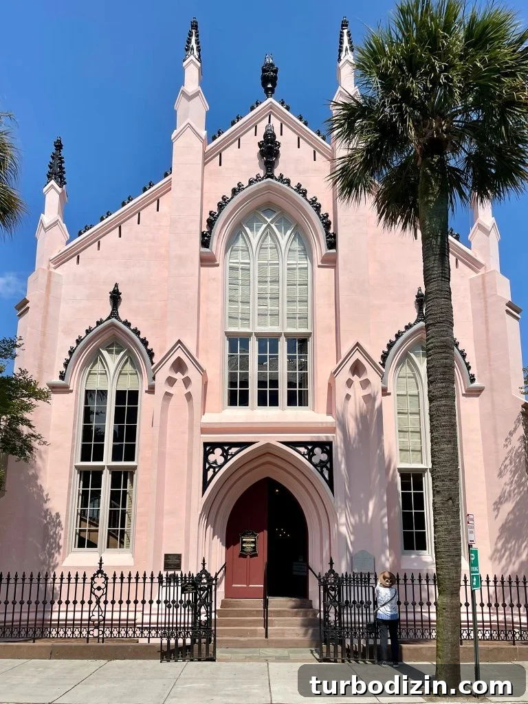 Family Weekend Guide: Things to Do in Charleston, SC with Kids 9 Pink Huguenot Church In French Quarter In Charleston South Carolina