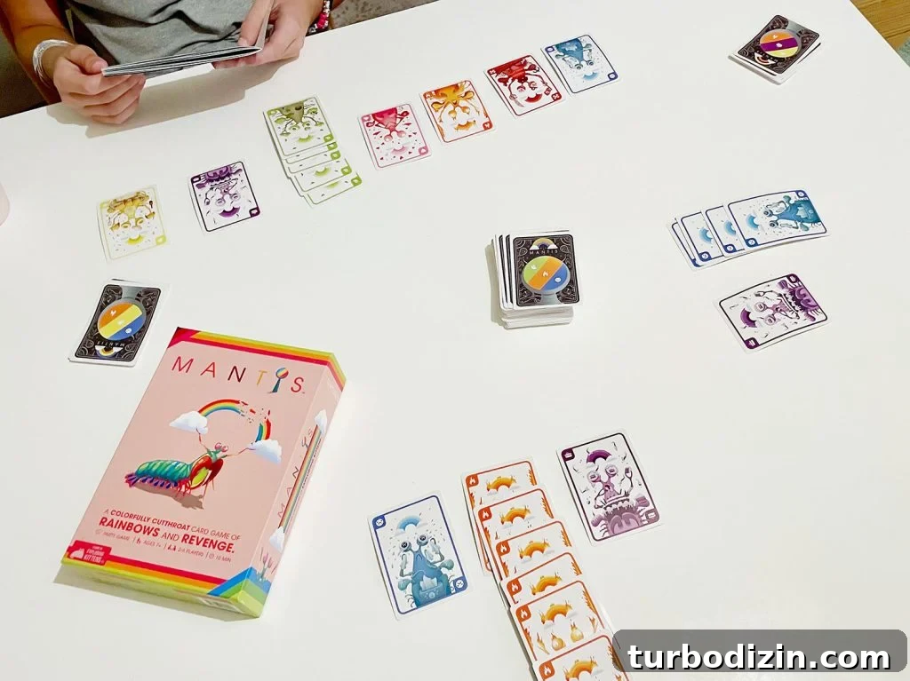 Top Family Board Games for Fun Nights With Kids 14 Mantis Colorful Card Game Being Played On Table