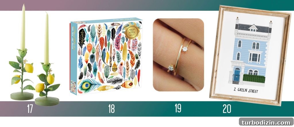 2023 Holiday Gift Guides: Top Picks by Category and Price 8 Holiday Gifts Ideas For Men Women Lemon Candlesticks Feather Puzzle Wrap Ring Custom House Portrait