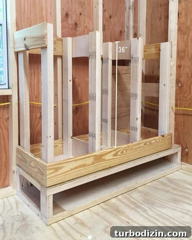 adding 3 foot tall dividers to scrap wood organizer storage