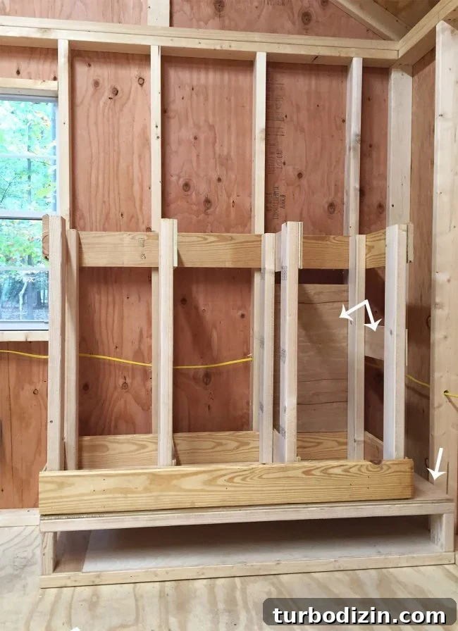 providing wood backing panels to scrap wood storage organizer
