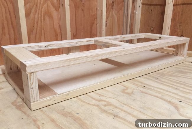 adding second level to the bottom of a simple scrap wood storage organizer