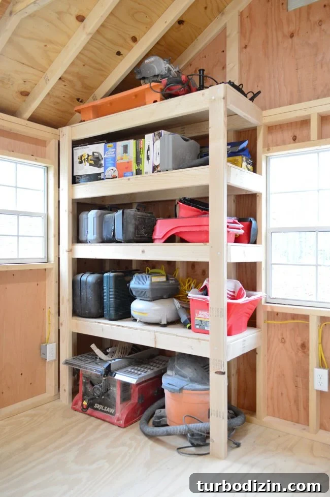 DIY Garage Shelving: Step-by-Step Guide to Build Sturdy Shelves 2 shed storage ideas DIY heavy duty wood shelves