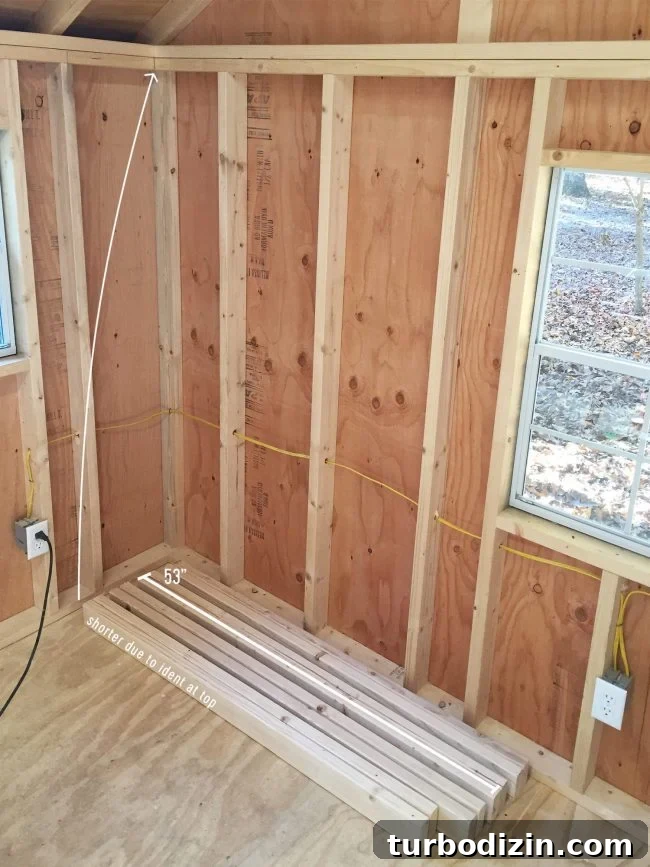 DIY Garage Shelving: Step-by-Step Guide to Build Sturdy Shelves 4 empty wall where garage shelving is going to go with 2x4s