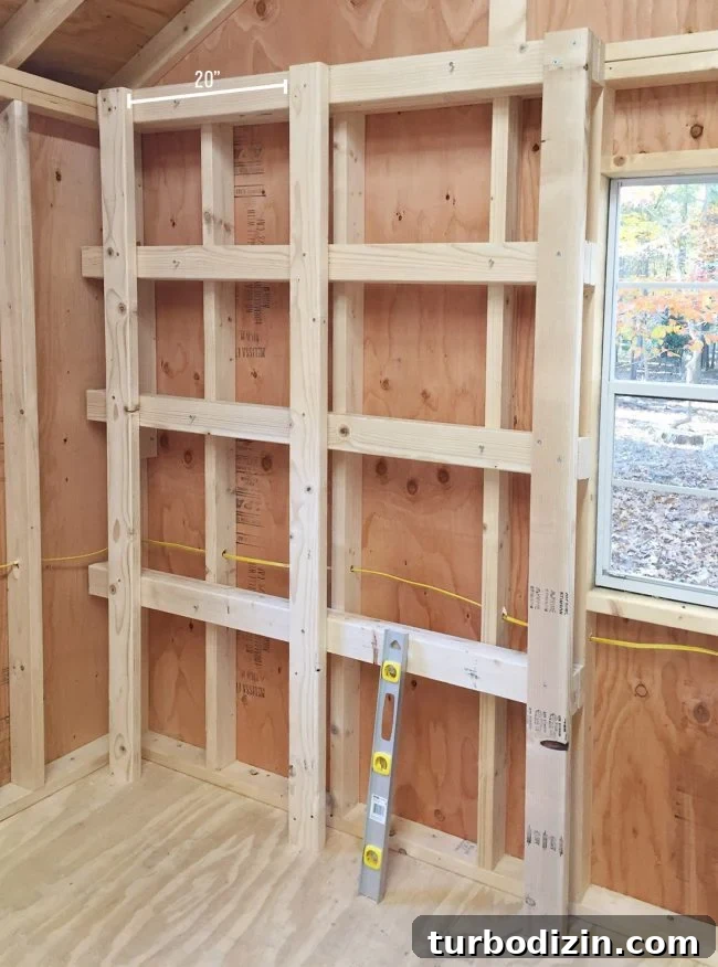 DIY Garage Shelving: Step-by-Step Guide to Build Sturdy Shelves 8 shed storage ideas vertical supports added to wood shelves