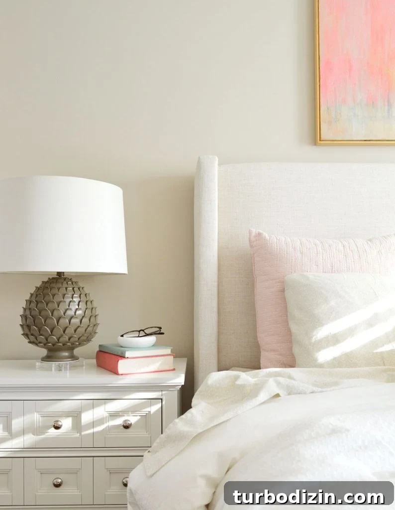 Benjamin Moore Edgecomb Gray: A Timeless Greige for Any Room 3 Sunlight On Bed With Edgecomb Gray Walls