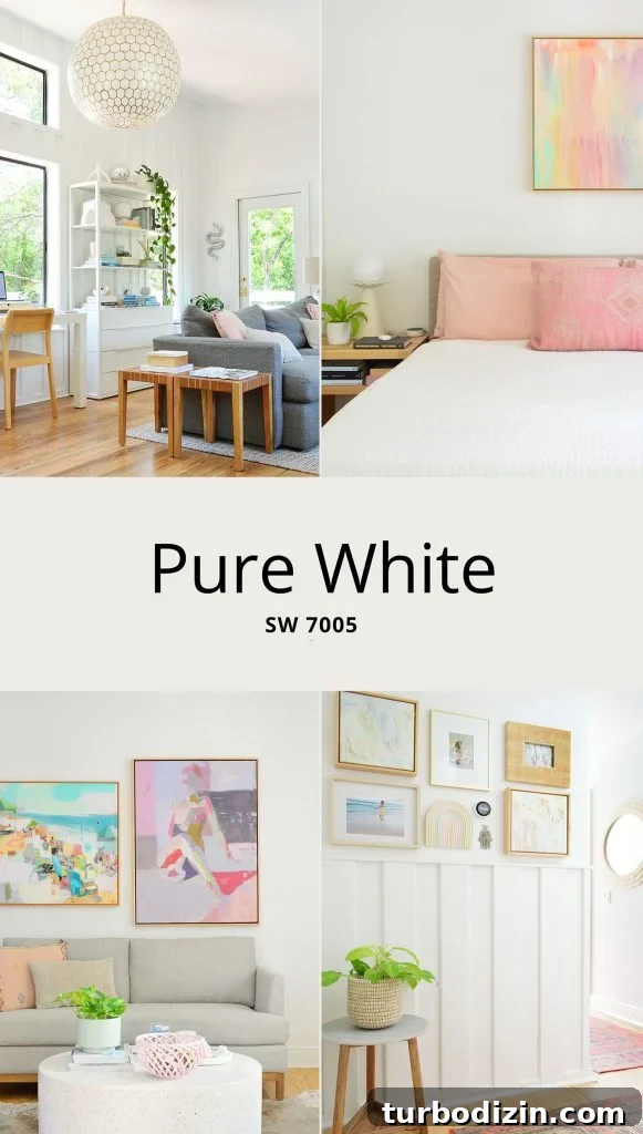 Sherwin-Williams Pure White SW 7005: Ideal Whole-House Paint Color 21 Four Rooms Using Sherwin-Williams Pure White On Walls And Trim
