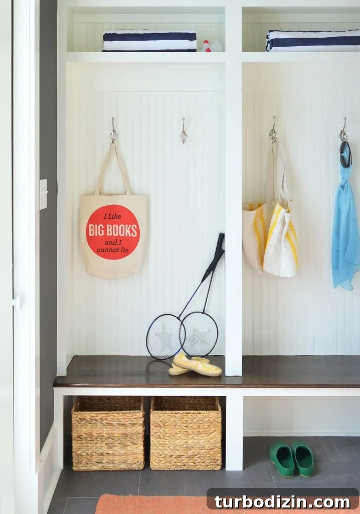 Benjamin Moore Simply White OC-117: In-Depth Color Review 13 Mudroom Cubby Storage With Simply White Paint