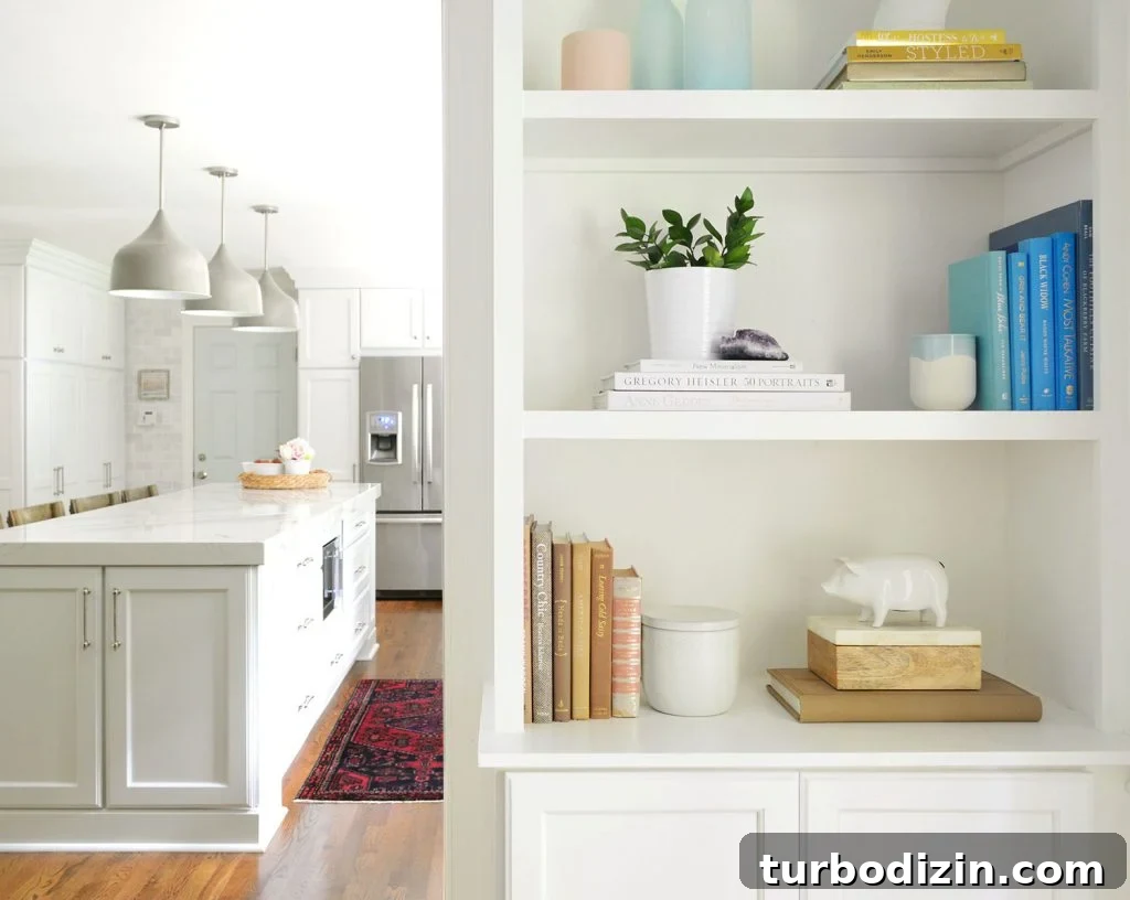 Benjamin Moore Simply White OC-117: In-Depth Color Review 5 Close Up Of DIY Built In Bookshelf Painted Simply White by Benjamin Moore
