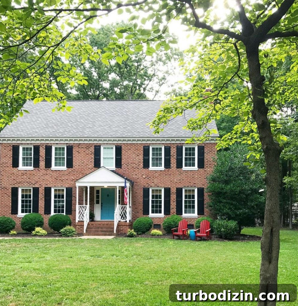 Traditional Brick Home Exterior With Sherwin Williams Snowbound Trim