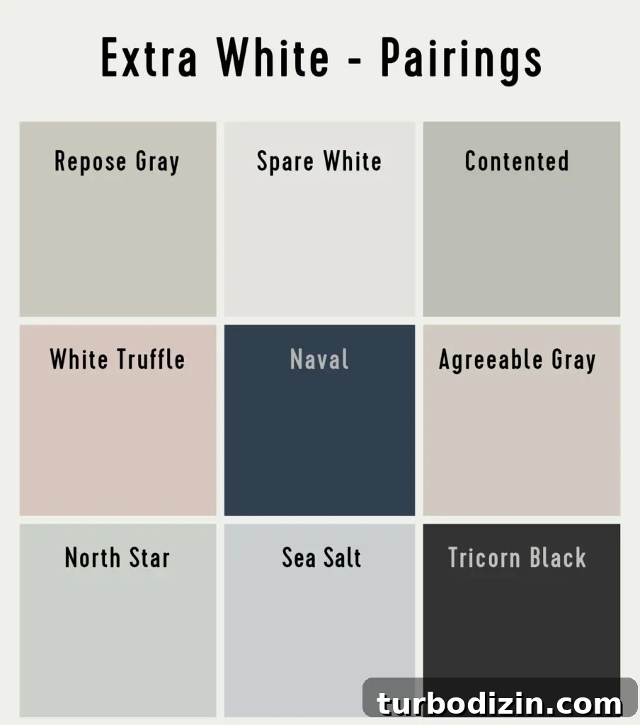 Paint Color Pairings for SW Extra White