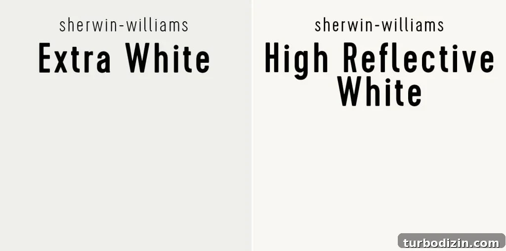 Sherwin Williams Extra White vs Sherwin Williams High Reflective White