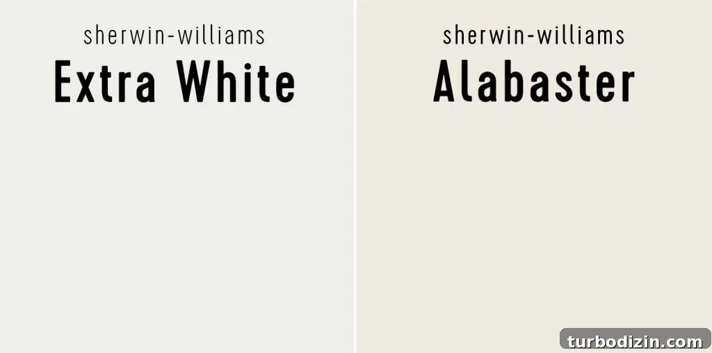 Sherwin Williams Extra White vs Sherwin Williams Alabaster