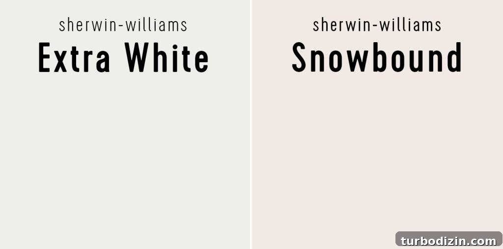Sherwin Williams Extra White vs Sherwin Williams Snowbound