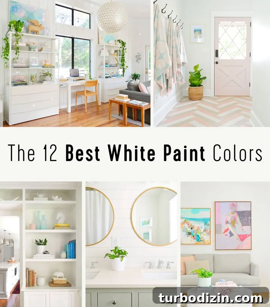 12 Expert-Recommended White Paint Colors for Every Room 2 Collage of Interior Using Best White Paint Colors